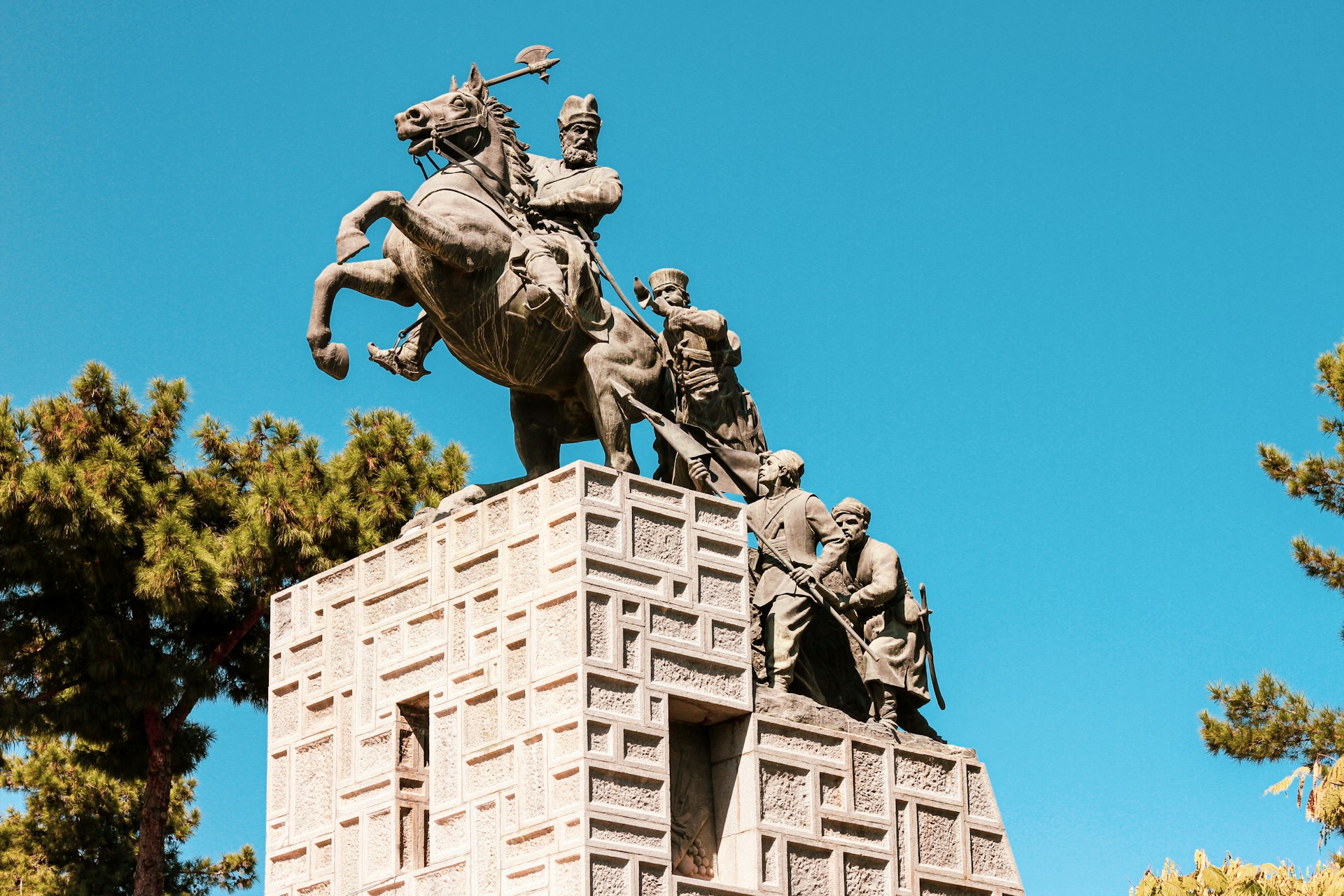 A side view of the Tomb of Nadere Shah Afshar statue in Mashhad Iran